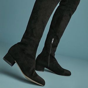 Anthropologie black suede over the knee boots